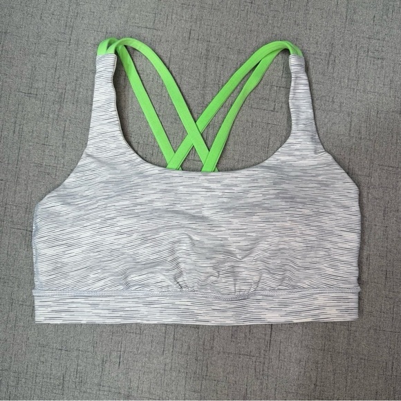 Lululemon Energy Bra Athletic Sports Bra Gray Size 6 - Picture 3 of 7